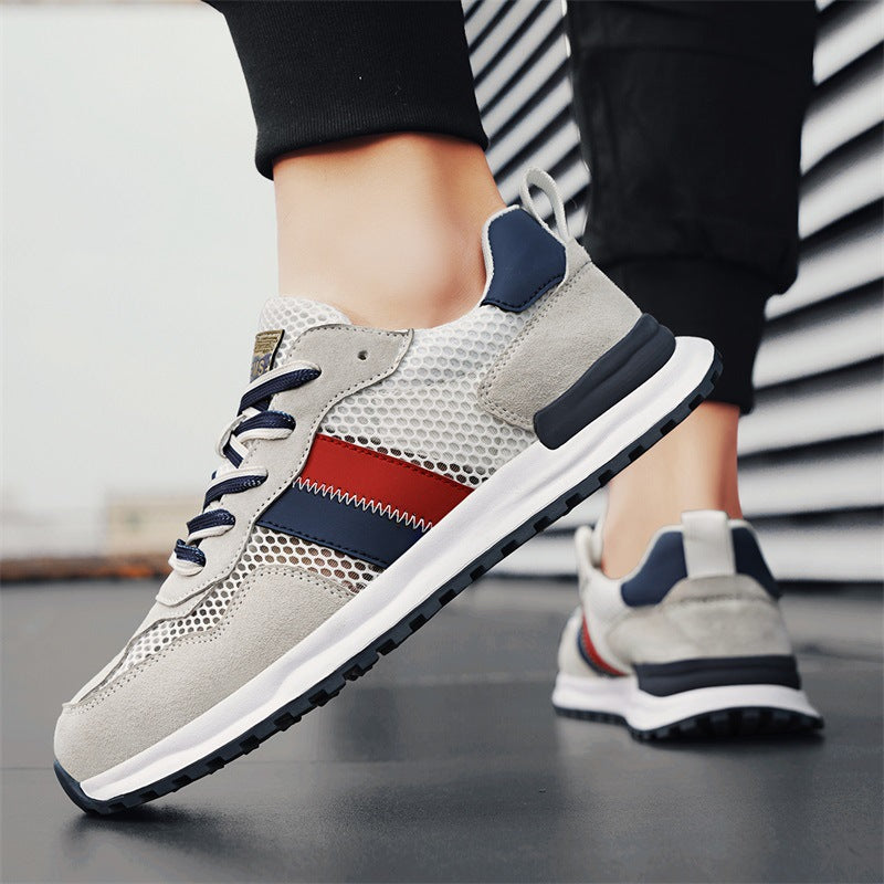 Herren Atmungsaktive Freizeit-Runner mit Mesh-Obermaterial, retro-inspiriertem Streifen-Detail und griffiger Gummilaufsohle Shopy Nory
