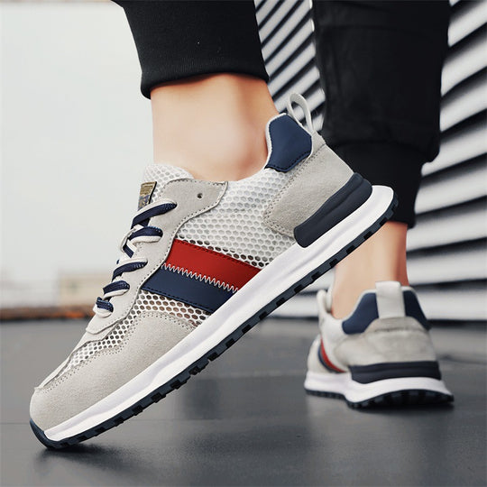 Herren Atmungsaktive Freizeit-Runner mit Mesh-Obermaterial, retro-inspiriertem Streifen-Detail und griffiger Gummilaufsohle Shopy Nory