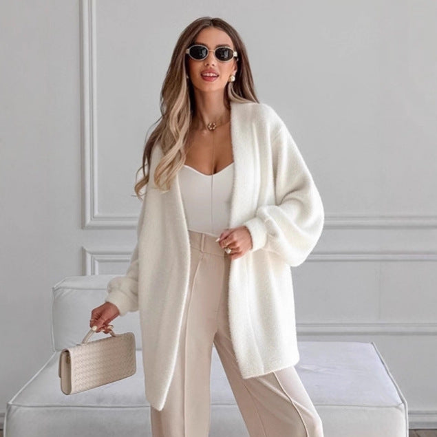 Damen Luxuriöser Wickelcardigan mit komfortablem Schnitt und Gürtel