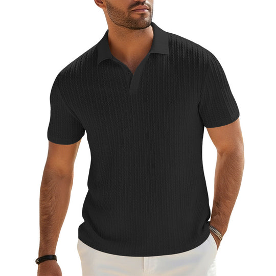 Herren Feinstrick-Polo mit strukturiertem Zopfmuster und weichem Baumwollmix Shop Nory