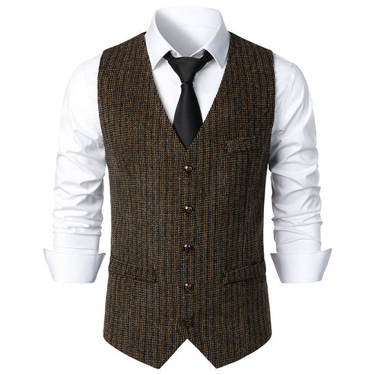 Herren Taillierte Strickweste mit V‑Ausschnitt und durchgehender Knopfleiste Shop Nory