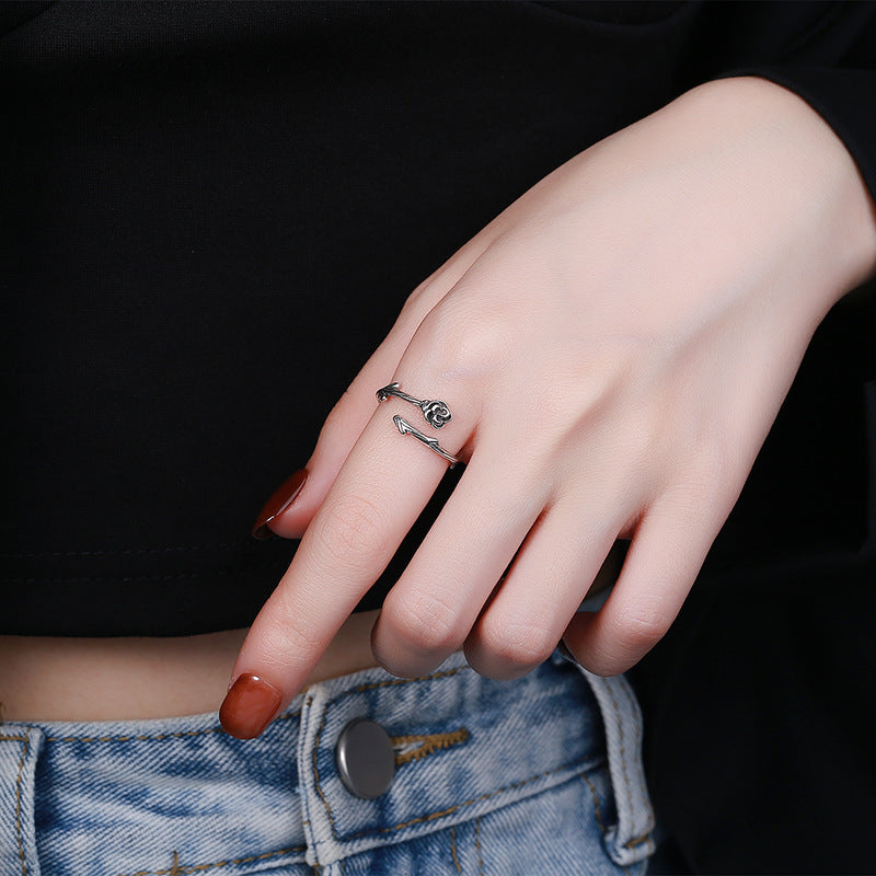Damen Ring mit floralem Design aus hochwertigem Metall Shop Nory
