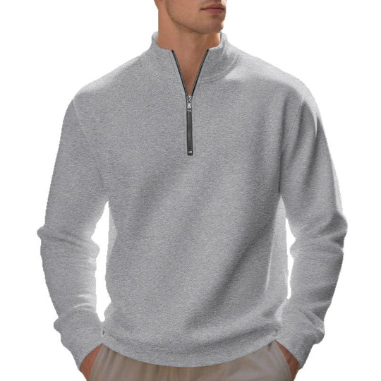 Herren sportlicher Sweatshirt mit modernem Stehkragen und Reißverschluss