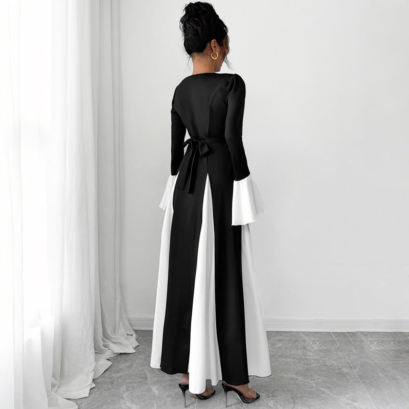 Damen Elegantes Maxikleid mit Rüschendetails und Taillengürtel Shop Nory