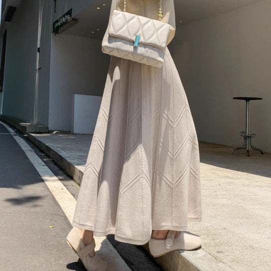 Damen Eleganter, schwingender Maxirock mit strukturiertem Design Shop Nory
