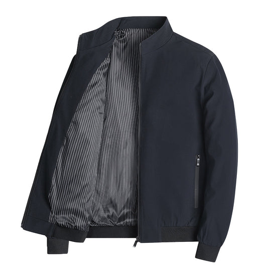 Herren leichte Blousonjacke mit Stehkragen, gestreiftem Innenfutter und Reißverschlusstaschen Shop Nory