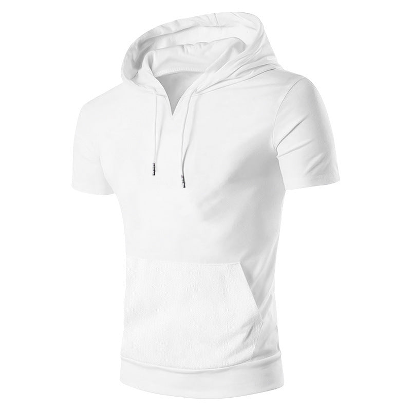 Herren lässiges Kapuzenshirt mit V-Ausschnitt und praktischer Bauchtasche