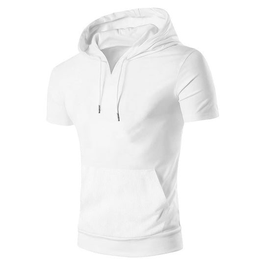 Herren lässiges Kapuzenshirt mit V-Ausschnitt und praktischer Bauchtasche