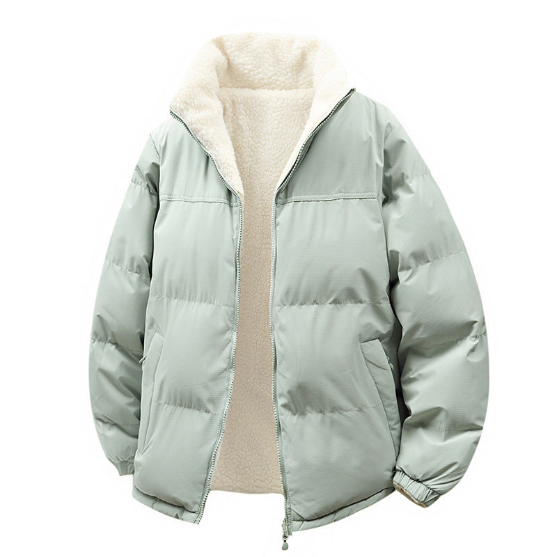 Unisex Wattierte Bomberjacke mit Teddyfutter und verdeckten Innentaschen Shop Nory