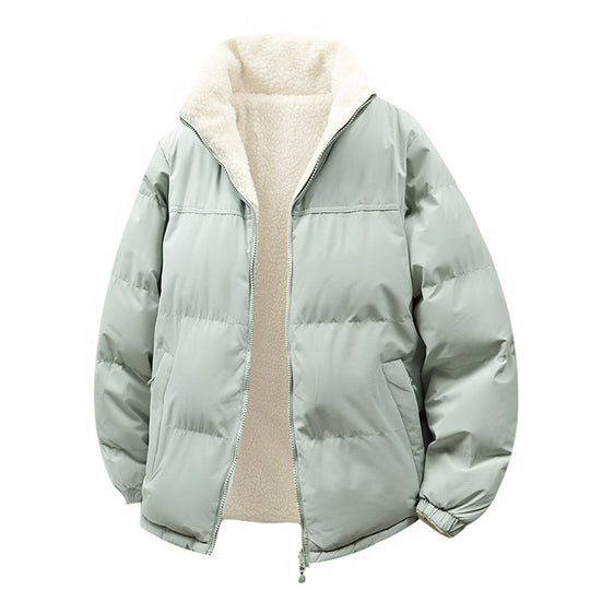 Unisex Wattierte Bomberjacke mit Teddyfutter und verdeckten Innentaschen Shop Nory