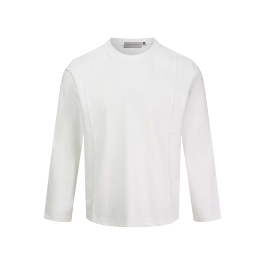 Unisex Technisches Langarmshirt mit Rundhalsausschnitt und nahtiertem Paneeldetail Shop Nory