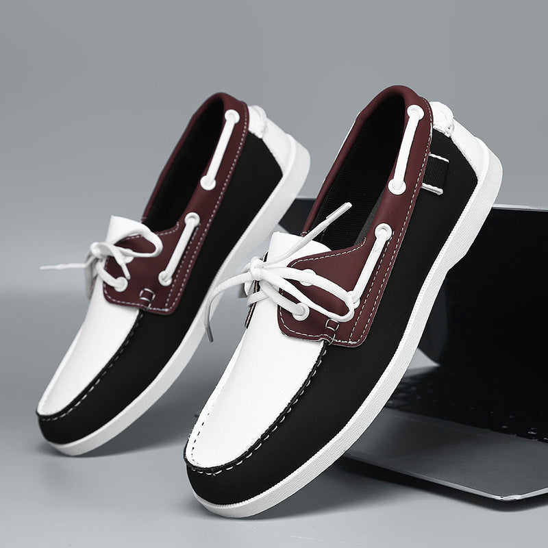 Herren maritim inspirierte Lederslipper mit sportlichem Design