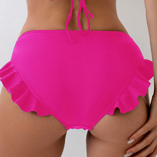 Damen Bikini-Höschen mit verspieltem Rüschendesign