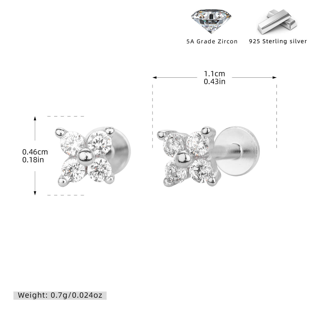 Damen Ohrstecker mit funkelnden Zirkonia-Elementen aus 925 Sterling Silber Shop Nory