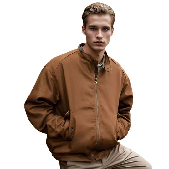 Herren Leichte Bomberjacke aus Nylon mit Reißverschluss, Pattentaschen und elastischen Bündchen Shop Nory