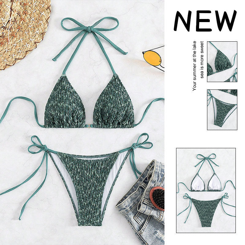Damen Triangel-Bikini mit raffinierten BindShopnoryändern Shopnory