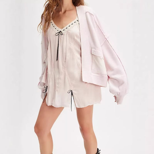 Damen Verspielt Elegante Kurzarm Bluse