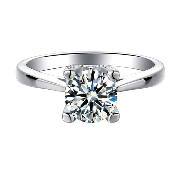 Damen Ring mit funkelndem Solitär und elegantem Zirkonia-Besatz Shop Nory