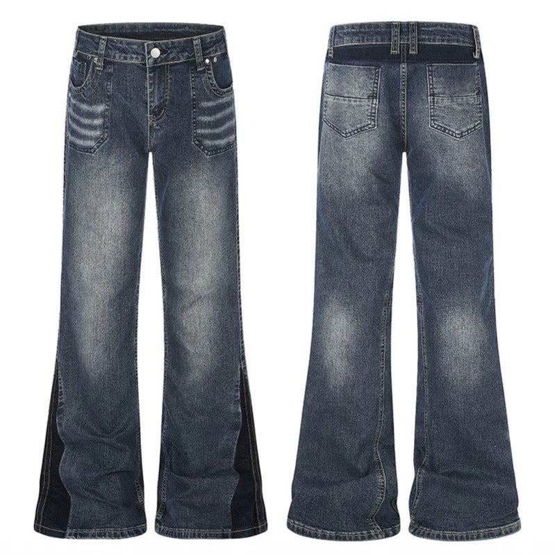Damen Schlagjeans mit hohem Bund und seitlichen Kontrastbahnen Shop Nory