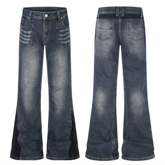 Damen Schlagjeans mit hohem Bund und seitlichen Kontrastbahnen Shop Nory