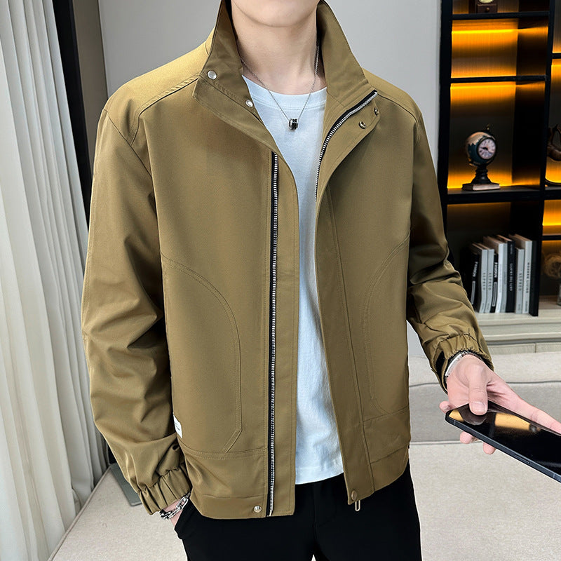 Herren Leichter Utility-Canvas-Blouson mit Stehkragen und elastischen Bündchen Shop Nory
