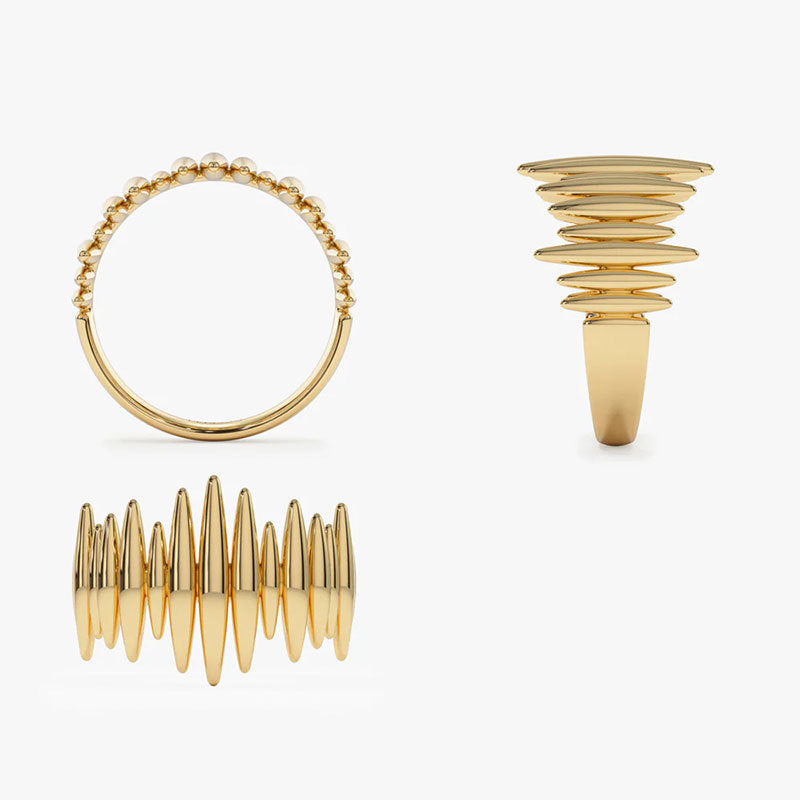 Damen Statement-Ring mit modernem Design und glänzender Oberfläche Shop Nory