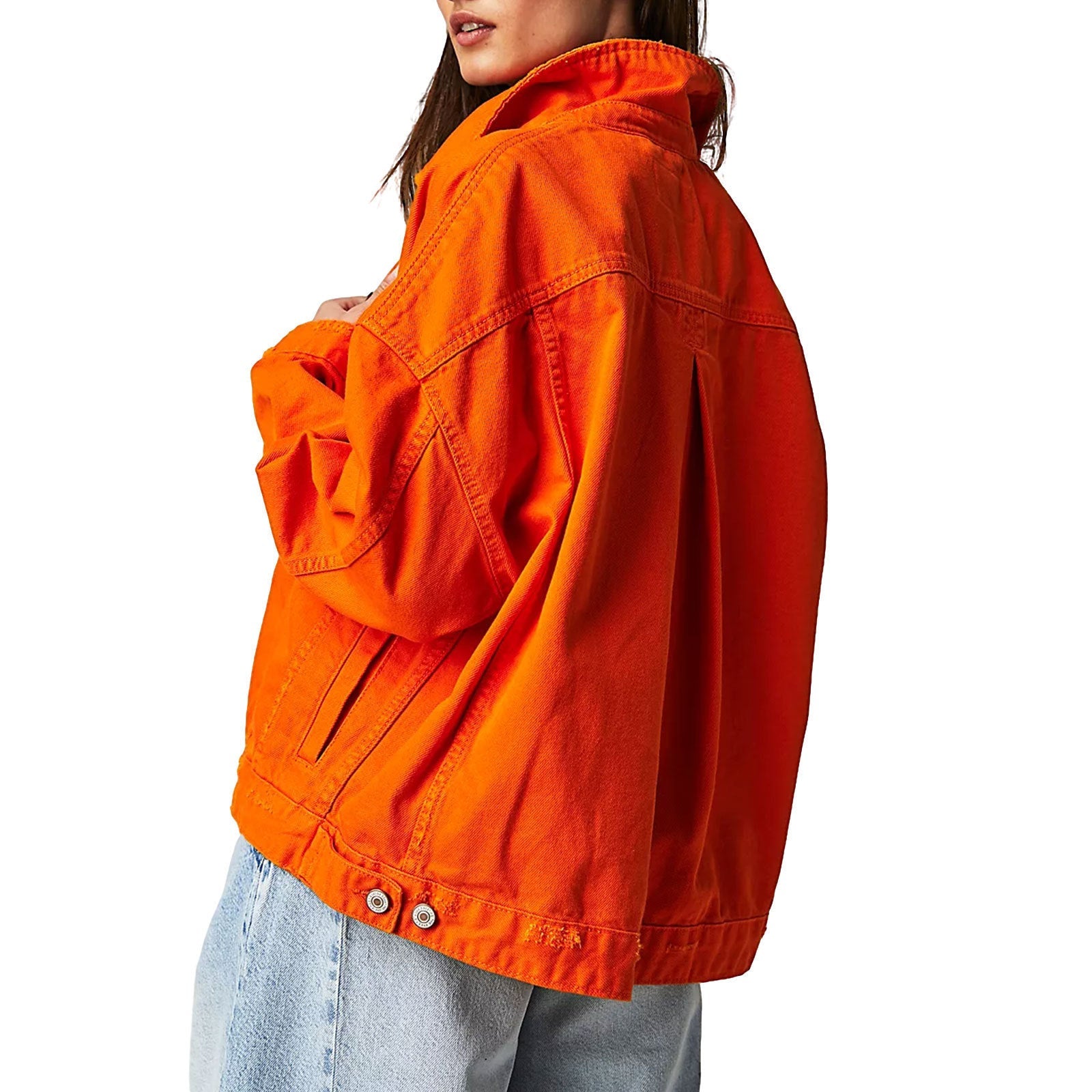 Damen lässige Jeansjacke im Oversized-Stil mit dekorativen Fransen