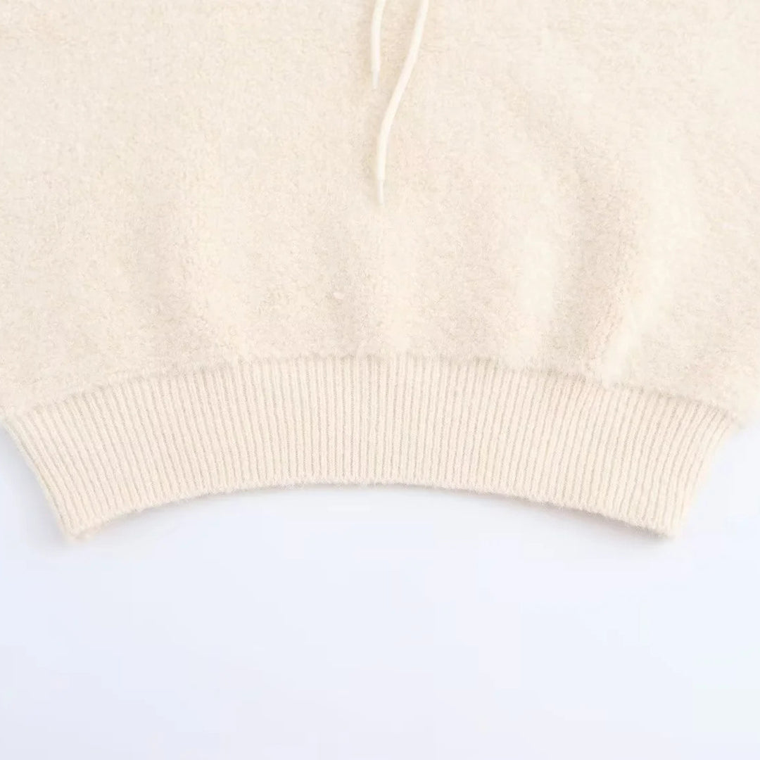 Damen Ärmellose Strickweste mit gesteppter Kapuze und halbem Reißverschluss Shop Nory