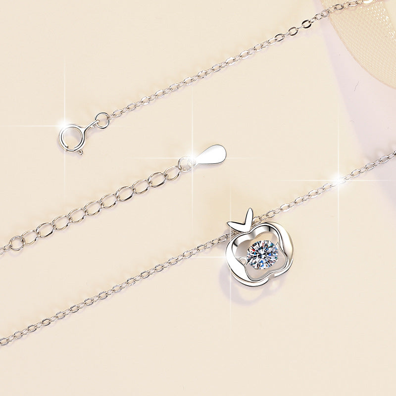 Damen Halskette mit herzförmigem Anhänger und funkelndem Zirkon Shop Nory