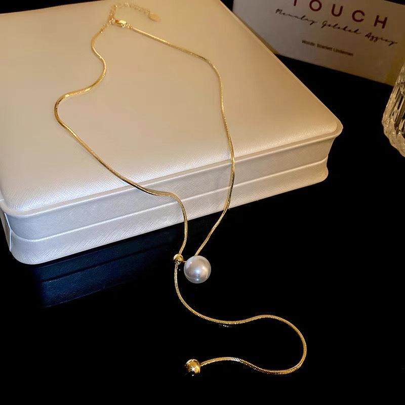 Verstellbare Perlen-Lariat-Halskette für Damen Shop Nory