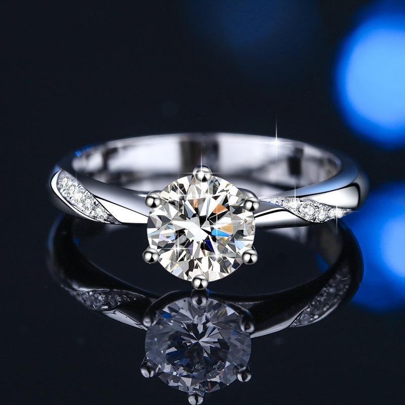 Damenring mit strahlendem, gelbem Hauptstein und filigranem Zirkonia-Besatz Shop Nory
