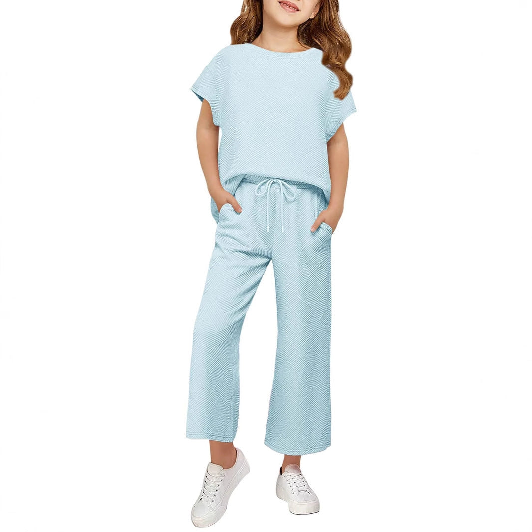 Damen lässiges Schlafanzug-Set mit weitem Oberteil und lockeren Hosen Shopnory