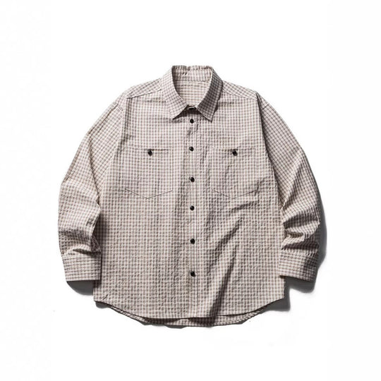 Herren Oversize-Karo-Hemd aus strukturierter Baumwollmischung mit Brusttaschen Shop Nory