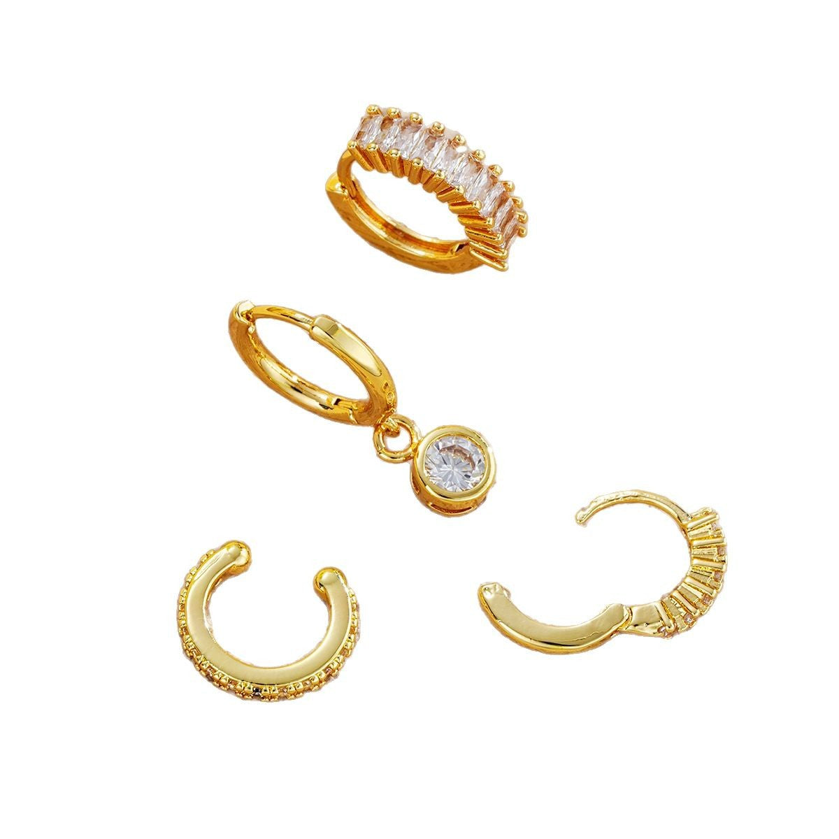 Damen Ohrschmuck Set mit funkelnden Kristallen und modernem Design Shop Nory