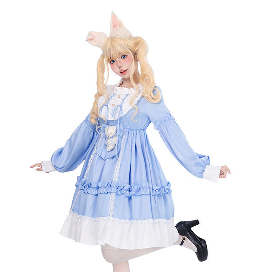 Damen Verspieltes Kostümkleid mit Rüschen und Teddybär-Motiv Shop Nory