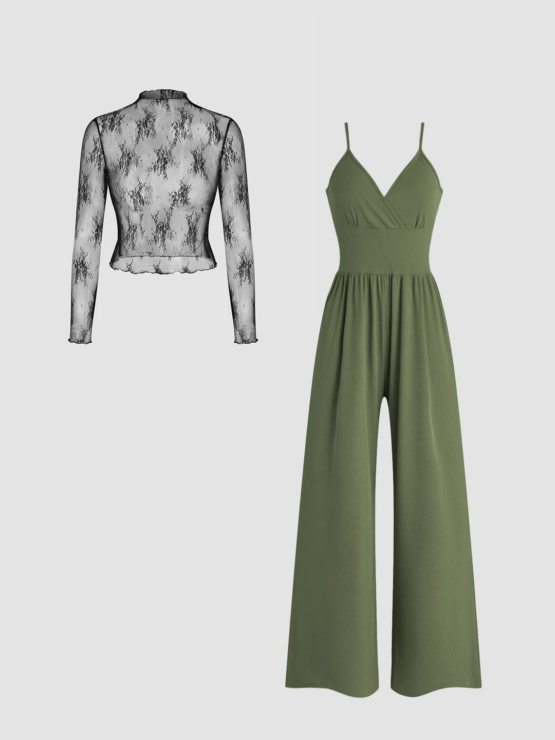 Damen elegantes und figurbetontes Jumpsuit-Set