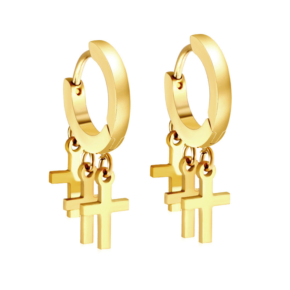 Damen Hängende Ohrstecker mit goldplattiertem Sternenanhänger Shop Nory