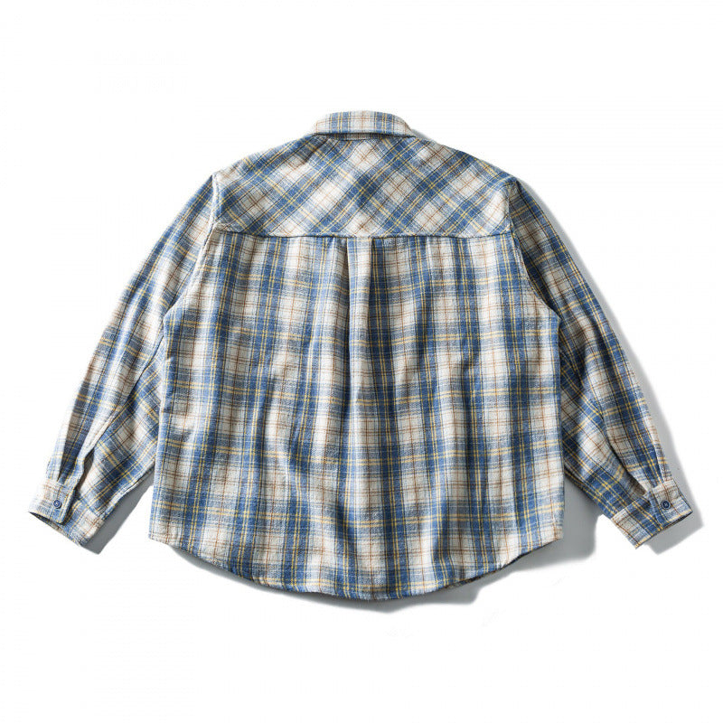 Unisex Lockeres Karo-Flanell-Overshirt mit aufgesetzter Brusttasche und abgerundetem Saum Shop Nory