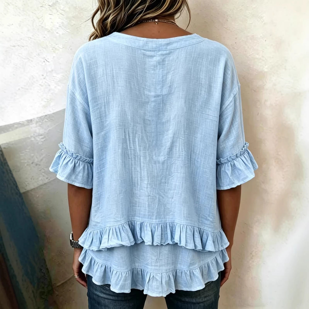 Damen Verspieltes Hemd mit Rüschendetails Shop Nory