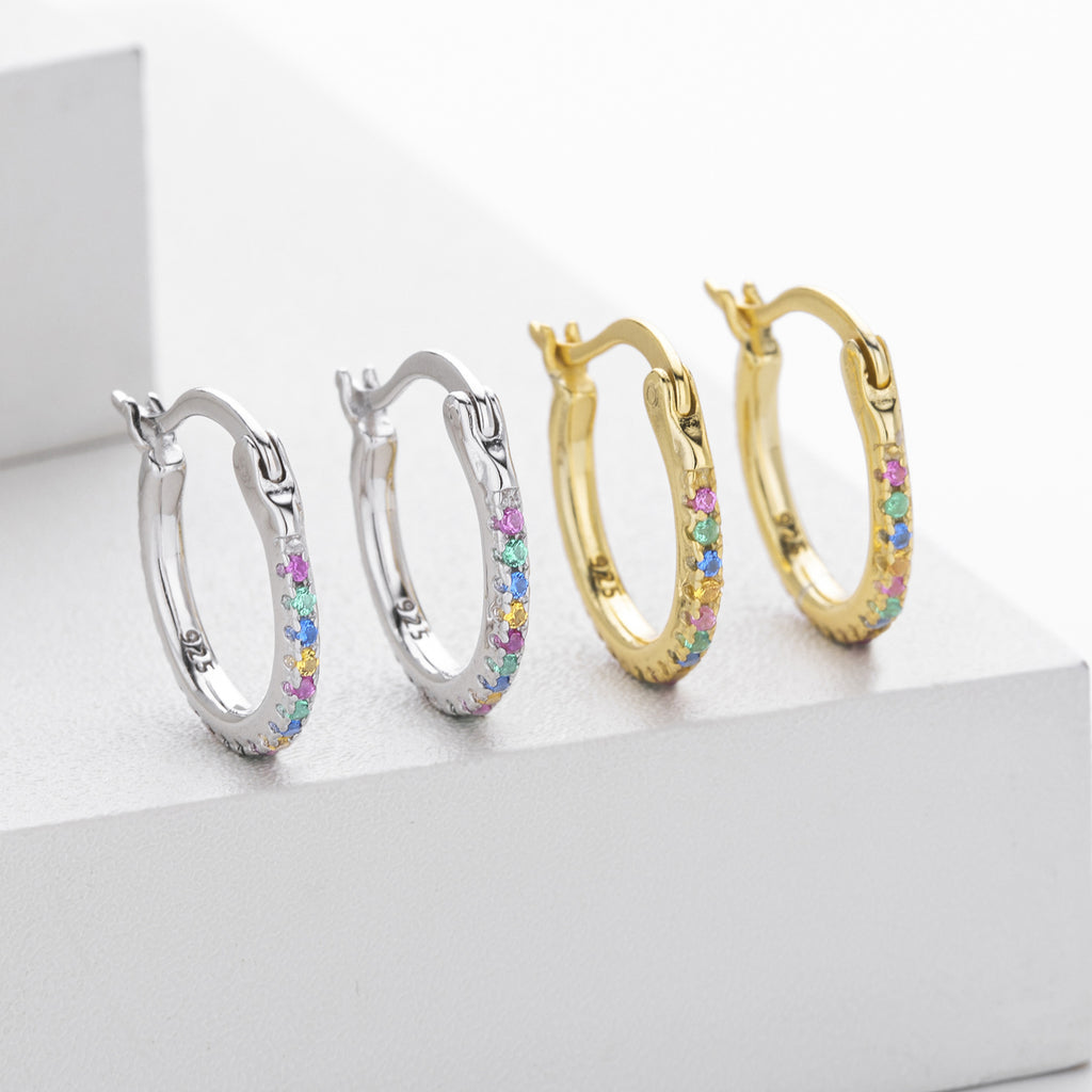 Damen Ohrstecker mit bunten Zirkonia Shop Nory