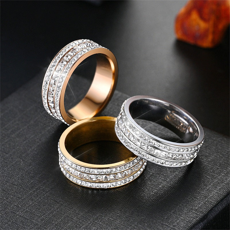 Herren Ring mit luxuriösem, mehrreihigem Zirkonbesatz Shop Nory