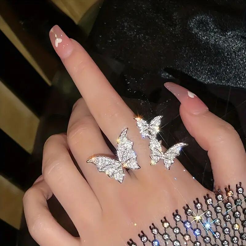 Damen Ring-Set mit funkelnden Schmetterlingsdesigns Shop Nory
