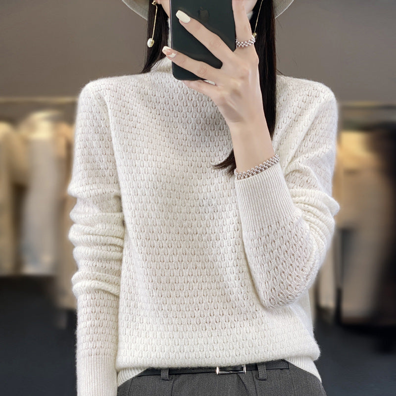 Damen Weicher Feinstrick‑Mockneckpullover mit flauschiger Mohair‑Optik, zarter Wabenstruktur und legerer Oversize‑Passform Shop Nory