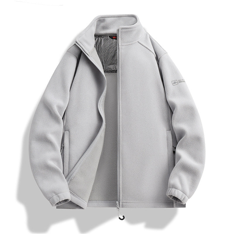 Herren Fleecejacke mit Stehkragen, Windabweisender Microfleece und Reißverschlusstaschen Shop Nory