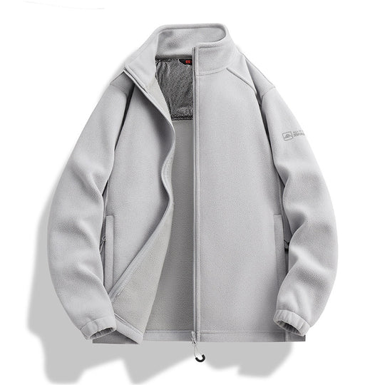 Herren Fleecejacke mit Stehkragen, Windabweisender Microfleece und Reißverschlusstaschen Shop Nory