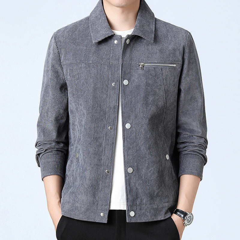 Herren Cord‑Overshirt aus Breitcord mit Druckknopf‑Front und Zipper‑Brusttasche Shop Nory