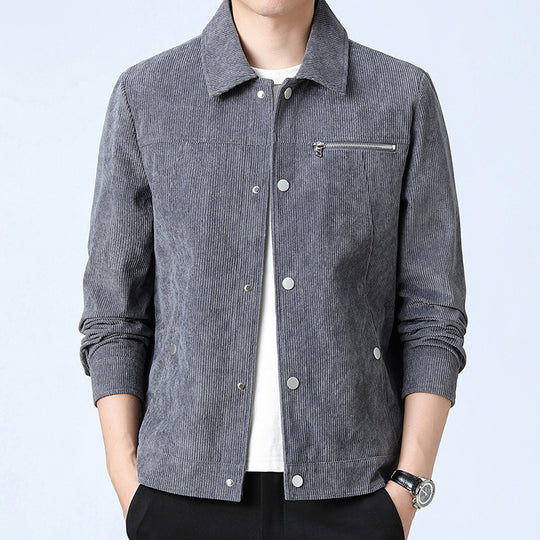 Herren Cord‑Overshirt aus Breitcord mit Druckknopf‑Front und Zipper‑Brusttasche Shop Nory