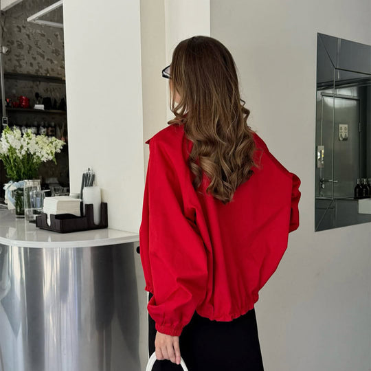 Damen Kurzblouson mit Stehkragen, Knopfverschluss und elastischen Bündchen Shop Nory