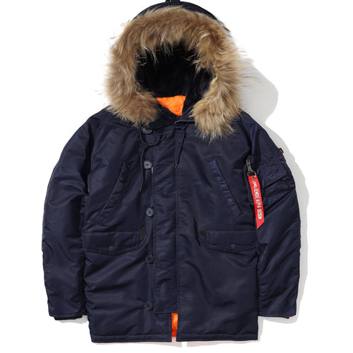 Herren Schwerer Thermo-Parka im Expeditionstil mit Kunstfellkapuze und Multifachtaschen Shop Nory