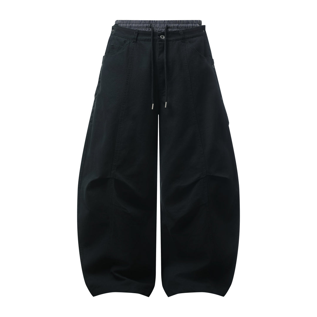 Damen Weite Culotte-Hose mit elastischem Tunnelzugbund und Cargo-Details Shop Nory